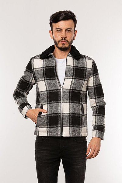 Cazador 1001-Fw Erkek Ekose Mont