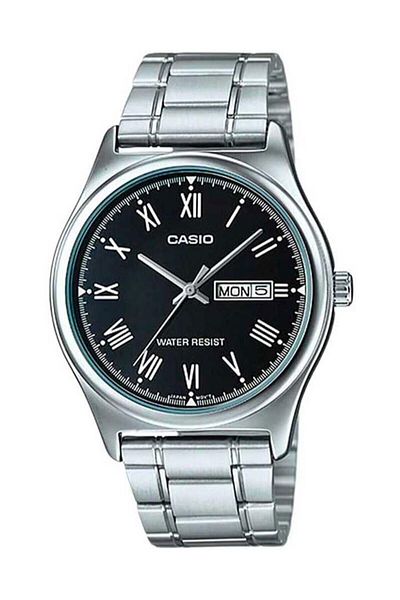 Casio Men's Wrist Watch with Dial Black Cord Silver Color Calendar and Daily