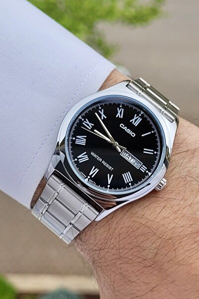 Casio Men's Wrist Watch with Dial Black Cord Silver Color Calendar and Daily