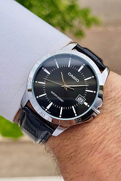 Casio Case Silver Cord Black Color Men's Wristwatch