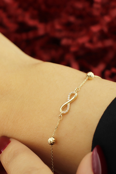 Hepimitu 14 Ayar Dorika Toplu Sonsuzluk Altın Bileklik