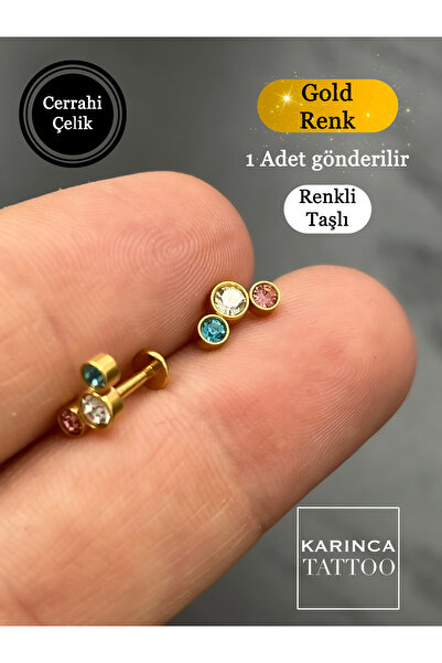 Karınca Piercing Zarif Elit Moda Yüksek Kalite Cerrahi Çelik Conch Forward Helix Kıkırdak Tragus Piercing Taşlı Küpe