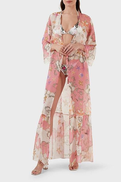 Guess E3Gk09We550 Model dlouhé dámské kimono