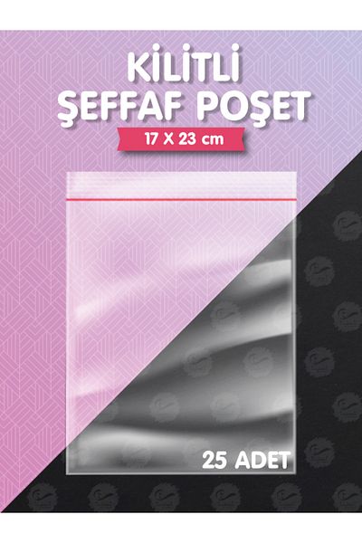t tuğset etiket 25 Clear Ziplock Bags - 17X23 Cm, Nuts Etc. Bag-T1138