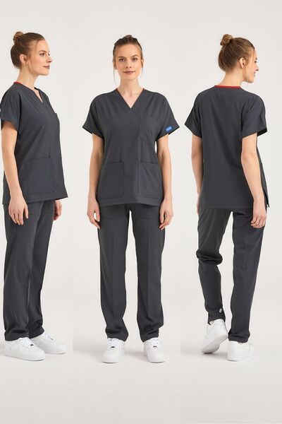 Pozitif Üniforma Smoked Lycra Nurse Jersey Bottom Top Surgical Team Scrubs Uniform Surgical Jersey