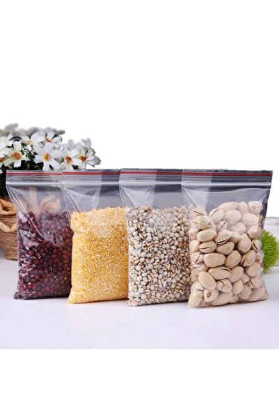 t tuğset etiket Kilitli Torba 21x27 Cm 25'li Şeffaf Kilitli Poşet Kına Çerez Kuruyemiş vb.Poşeti-T1139