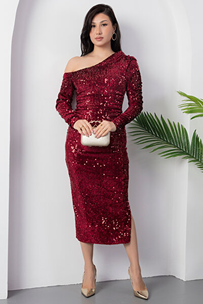 PULLIMM Φόρεμα με παγιέτες με βελούδο GRS3650