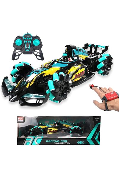 JINOU Remote Control Car - 4WD Dual Motor, Remote & Smart Watch Gesture Control - Yellow