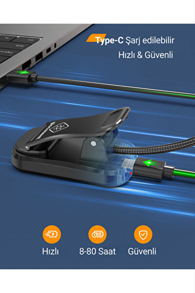 Glocusent Şarjlı LED Masa, Kitap Lambası Çalışma, Okuma, Tamirci Ergonomik Esnek Şarjlı Type C