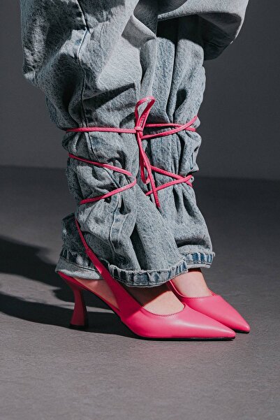 Lizzu Γυμνό Χρώμα Φούξια Sise - Γυναικεία παπούτσια με τακούνι με λουράκι