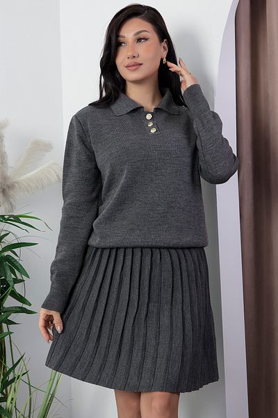 PULLIMM MOD02 Model Tricotaj Plisat Costum - Fusta