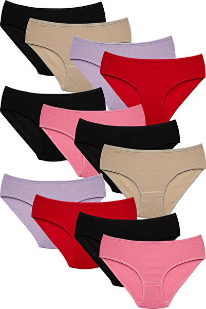Meren Underwear 12'li Ekonomik Paket Kaşkorse Kadın Külot