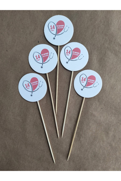 BEYHAN BAYHAN 15 Cm Uzun Kürdan - 10 Adet 14 Mart Tıp Bayramı Kutlu Olsun Bas...