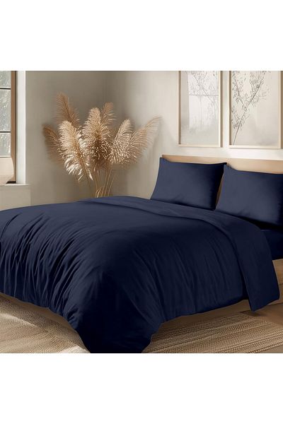 Evim 100% Cotton Akfil Duvet Cover Set Double 200X220 cm Navy Blue