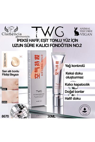 twg Long Lasting Fresh Clear Foundation Natural White