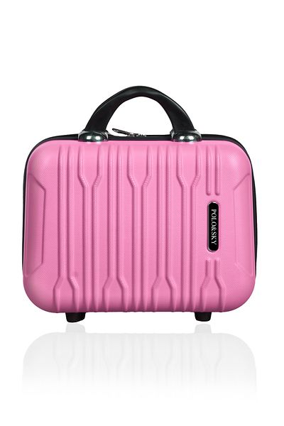 POLO&SKY Mars Model Pink Color Abs Makeup Bag Hand Suitcase
