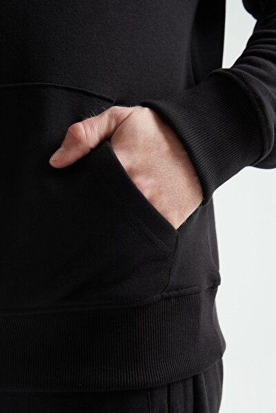 ERDEM İÇ GİYİM Μαύρο φούτερ με μισό φερμουάρ Erdem Weweus 223