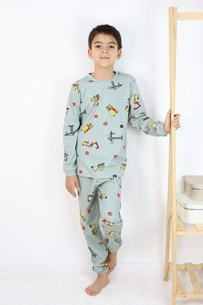 Harika KIDS Chlapecká sada pyžama s dlouhým rukávem z tkaniny Interlock s potiskem
