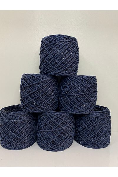 göçer 100% βαμβάκι indigo melange navy blue παγιέτες οπτικό δίχτυ 600γρ