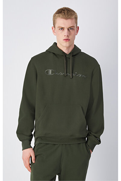 Champion سترة بقلنسوة من Script Shop سترة بقلنسوة للرجال باللون الأخضر-220271...