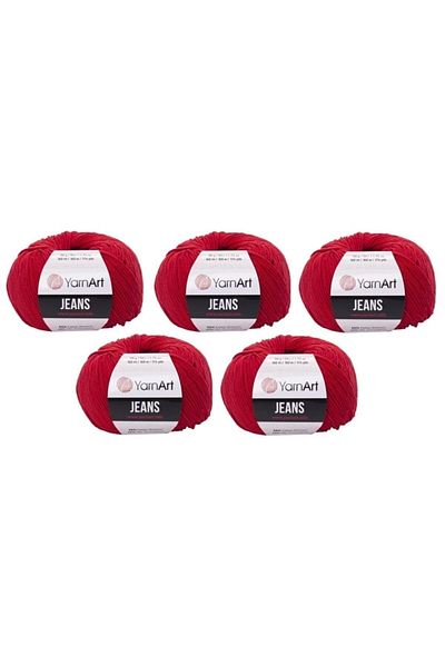 Yarnart Jeans Amigurumi Knitting Thread 5 Pack 90 Red Amigurumi Baby Thread