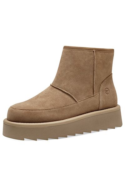 Tamaris Damen Elegante Stiefelette 1-26818-43 Braun 310 Camel Leder mit TOUCH-IT ve Çıkarılabilir Çorap