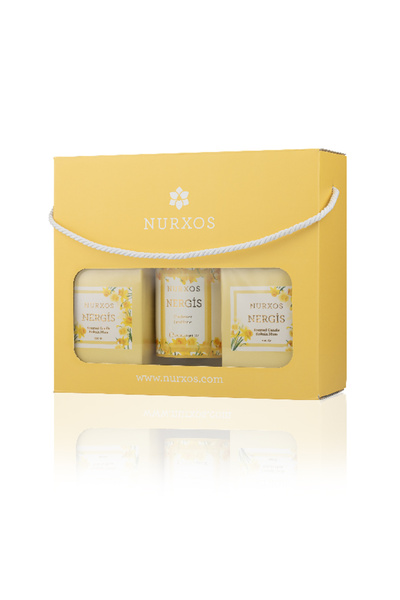 nurxos 9682 Nergis Kutulu 2 Adet Kokulu Mum + Oda Spreyi