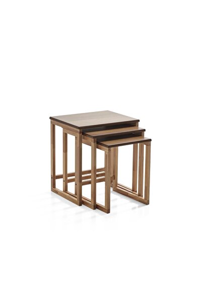 ReHome Classico Üçlü Zigon Sehpa | Ceviz | Kayın Sehpa