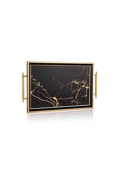 Schafer Kunst Tray-1 Piece-gold/black04