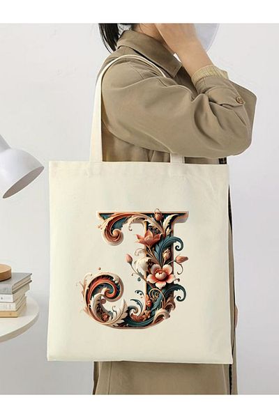 Cemira Unisex Retro Letter J Letter Τσάντα - Y2 Pinterest υφασμάτινη τσάντα αγορών