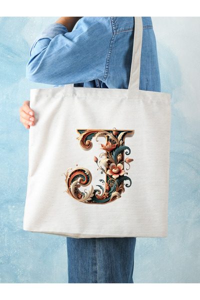 Cemira Unisex Retro Letter J Letter Τσάντα - Y2 Pinterest υφασμάτινη τσάντα αγορών