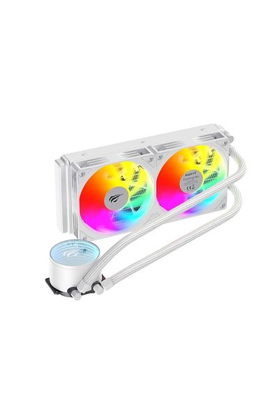 Havit مبرد سائل للمعالج Gamenote F2001 مقاس 240 مم باللون الأبيض - متوافق مع AM5 وIntel LGA1700