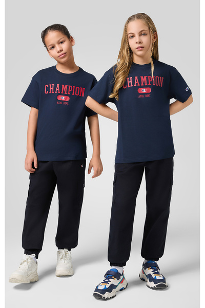 Champion تي شيرت للأطفال من Field Of Play برقبة دائرية باللون الأزرق الداكن-3...