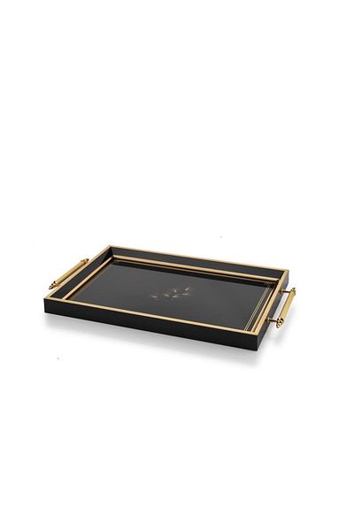 Schafer Kunst Tray - 1 Piece, Gold/Black03