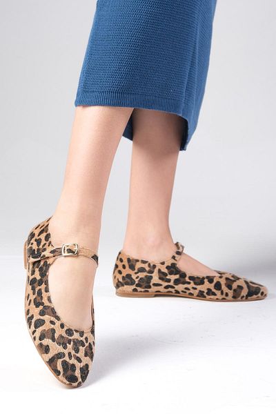 Mio Gusto Balerina de damă cu model leopard Gillian