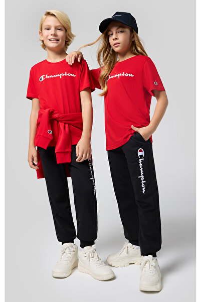 Champion بنطال رياضي للأطفال باللون الأسود من Icons Rib Cuff-306972-KK001