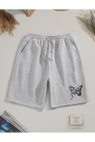 De Carte Butterfly Snake Baskılı Mevsimlik Relaxed Kadın Şort