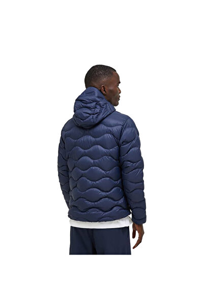 Peak Performance Navy Blue Hooded Men's Outdoor Coat - Helium down