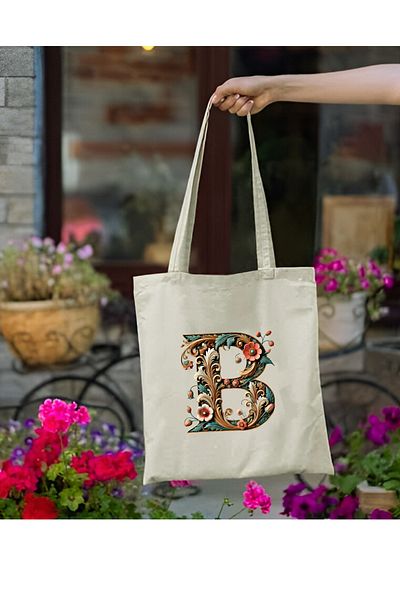 Cemira Unisex Retro Letter B Design Y2 Pinterest υφασμάτινη τσάντα - Tote Shopper Bag