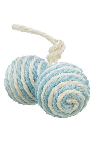 Trixie 4.5cm Cat Toy - 2 Balls with String
