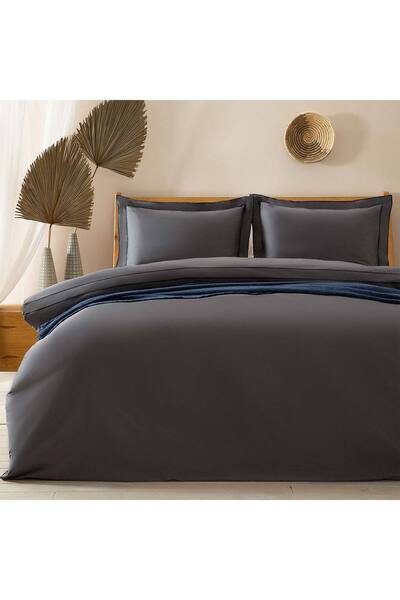 Chakra Farah Nevresim Seti 230x220 Cm Koyu Gri