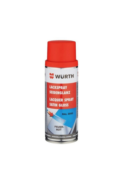 Würth Sprey Boya İpeksi Parlaklık Ateş Kırmızısı RAL3000 400ml Art.0893343000