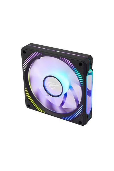 Havit مروحة Gamenote F2096 مقاس 120 مم RGB باللون الأسود - 1800 دورة في الدقيقة