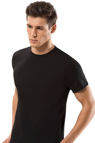 ERDEM İÇ GİYİM Erdem Black Gold Modal 0 Collar T-shirt 1552