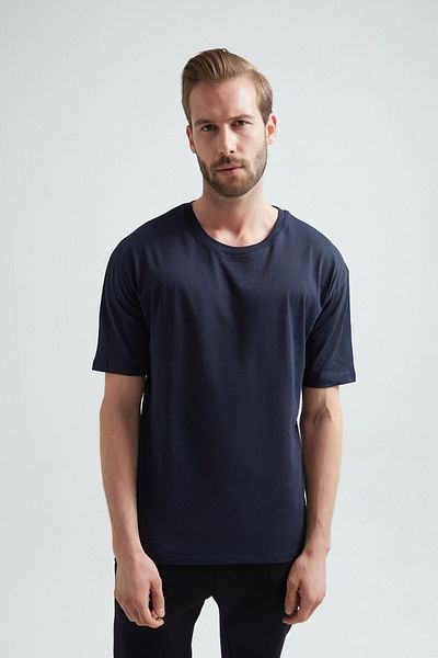 ERDEM İÇ GİYİM Ανδρικό μπλουζάκι Weweus Navy Blue Oversize 1023