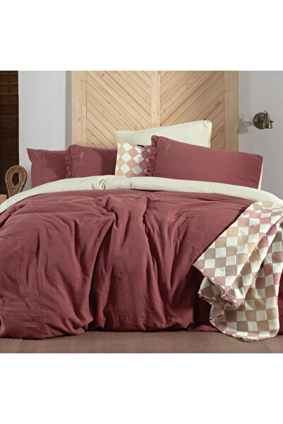 Sarev Kenyon V3 Pink Muslin Double Bedding Set