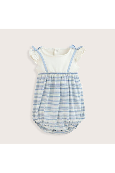 Chakra Blue Striped Marine Jumpsuit - Ruffled