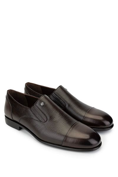 Tamer Tanca Men's Genuine Leather Brown Loafer Shoes