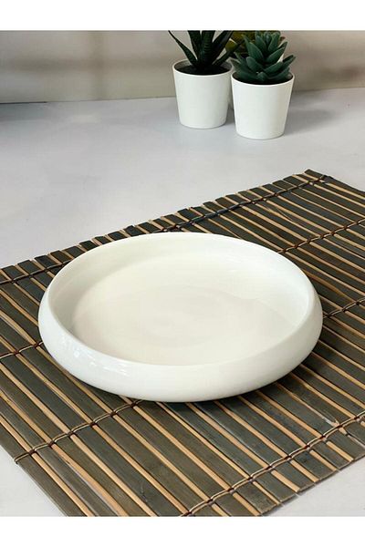 ACAR Bıanco Perla Porcelain Round Plate 18X3 cm
