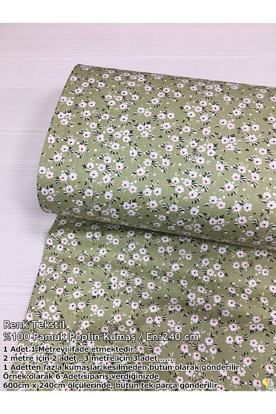 Renk Tekstil Petite Blooms Patterned Poplin Fabric - Φόρεμα - Παπλωματοθήκη - Σεντόνι - Χόμπι